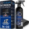 Screen Cleaner Spray (16oz - 473ml) Best Large Cleaning Kit for LCD LED OLED TV, Smartphone, iPad, Laptop, Touchscreen, Computer Monitor, Other Electronic Devices, Microfiber Cloth Wipes and 2 Nozzles