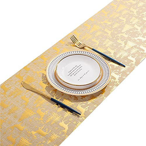Bseical WeihnachtstischläUfer, 28x275cm Weihnachten Leinen Lange Table Cloth, Hochwertige Tischdecke, FüR Familienessen, AußEn Oder Innenpartys, FüR KüChe, Esszimmer, Wohnzimmer, Urlaub, Hochzeit (B)