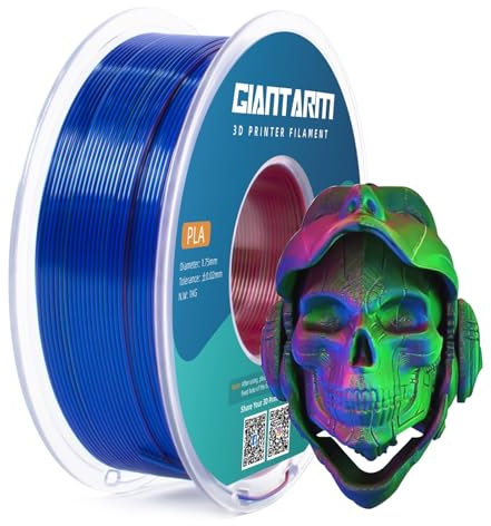 GIANTARM Silk PLA Filament 1.75mm(±0.02mm) für 3D Drucker, 1kg, 1 Rolle vakuumverpackt,PLA Silk-like tricolor, Rot+Grün+Blau