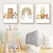Herfair 3er Set Wandbilder Regenbogen Kinderzimmer Babyzimmer Poster, Bär Kaninchen Bilder Kinderzimmer Boho Deko Bilder Set Junge Mädchen, Ohne Rahmen (40x50cm)