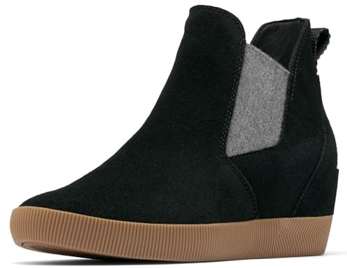 SOREL Women's Out N About Slip-On Wedge Boot - Black, Gum 16 - 8.5