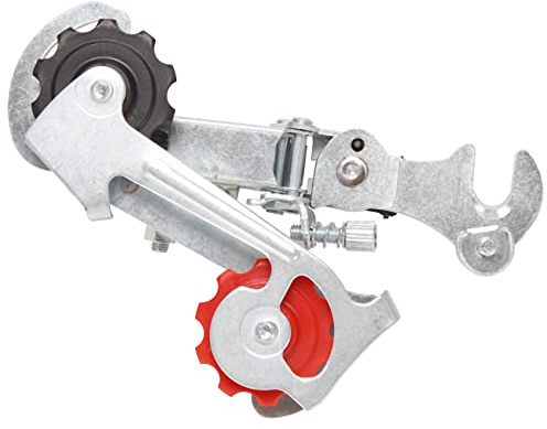Widybord Deragliatore Posteriore in Metallo Argentato a 3-7 velocità per Bicicletta da