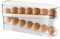 Haipky Space-Saving Rolling Egg Holder for Refrigerator, 12-Large Egg Capacity, Clear PET Dispenser with Lid, Sturdy and Durable, Easy Access, Side-door Fridge Organizer