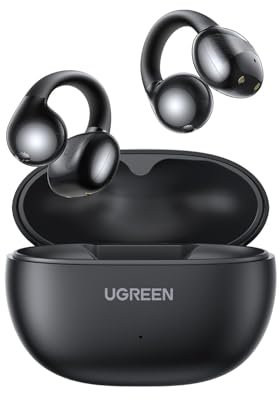 UGREEN HiTune S3 Auriculares Inalámbricos Bluetooth 5.4, Audifonos Deportivos Abiertos con Clip y Cancelación de Ruido ENC, 30H de Reproducción, Carga Rápida USB-C, Hi-Fi, IPX5 Impermeable, Negro