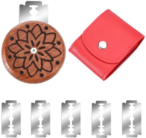 Ptwola Coltello da panettiere con 5 lame e custodia in pelle per il pane fai da te