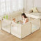 Julrrimg Baby Laufstall Laufgitter — 120×120cm Beiger Kleiner Laufstall für Wohnung, Innenbereich & Außenbereich mit 4 Bodenhaftfüßen