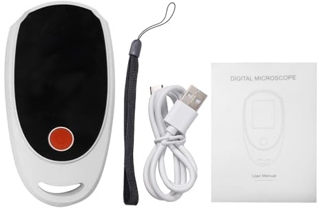 ACOGEDO Sized Digital Microscope for Kids with 500x Magnification & 2.0-Inch Color Screen, Portable Design & 8 LED Lights (White)