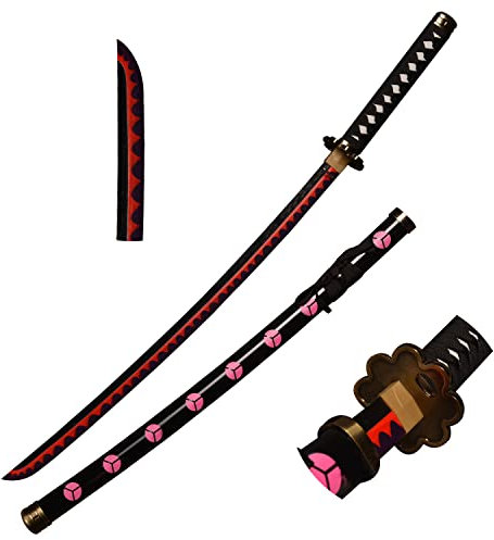 Skyward Blade Épée en bois Roronoa Zoro Katana Anime Texture originale Épée de Samouraï Japonais, Katana Shusui pour Cosplay Collection