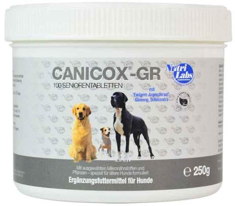 NutriLabs CANICOX GR Kautabletten für Hunde 100 Stück - Mit Glucosamin, Chondroitin, Weißdorn & Ginseng - Unterstützt Gelenke, Herz, Leber, Nerven & Immunsystem - Nahrungsergänzung für ältere Hunde