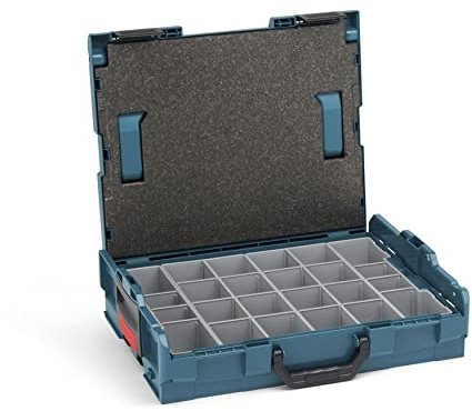 Bosch Sortimo L-Boxx 102 Werkzeugkoffer-Set • professional blau ohne Logo • bestückt mit Ordnungssystem Insetboxen-Set K3 und Deckelpolster