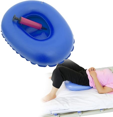 Inflatable Bedpan - Small Potty Bedside Toilet Nursing Urinals for Mother Women Bedridden Elderly Disabled Bedbound Patient (Blue-S Size)