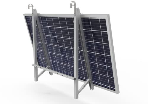Halterung Aufständerung von Solarmodulen Balkonkraftwerken für Balkon, Flachdach, vertikale Wand und Boden (für Balkongeländer mit rundem Handlauf, 1.00, Set)