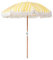Sonnenschirm mit Volant Regenschutz Holzmast gelb rund ⌀ 150 cm Boho Mondello