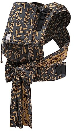 Portabebés Stokke Limas Plus, Dorado Floral - Versión 2023 (OCS) - Portabebés de media hebilla - Tres opciones de transporte - Seguro para bebés: 4-18 kilos