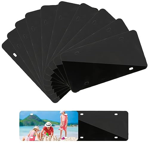 10uds Placas de Sublimación En Blanco, Placa de Matrícula Personalizada Frontal Placa de Matrícula de Aluminio de Coche para Trabajos de Diseño Personalizado (Negro)