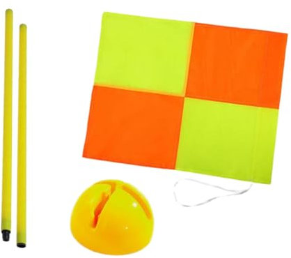 harayaa Fußball-Eckfahne, Fußballfeld-Eckfahne, Spielfeldausrüstung für Fußball, 1m Stange, gelber Sockel