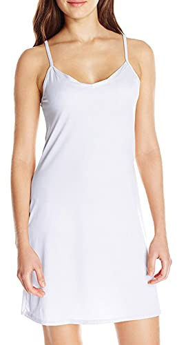 Fond de Robe Femme Longue Coton Jupon sous Robe Bretelles Chemise de Nuit Sexy Slip Elégant Mini Droite Robe Lingerie Femme Jupon sous Robe
