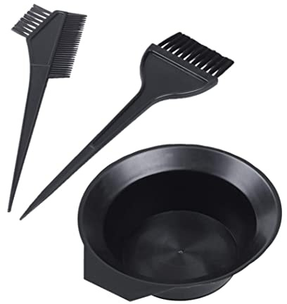 Haarfärbepinsel, Haarfärbe-Färbe-Set, Werkzeug mit Pinsel, Schüssel-Set, doppelseitiges Färben, Friseursalon, schwarze Haarfarbe, Schüssel und Pinsel-Set for Salon, 3 Stück/193