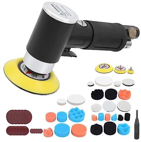 Car Waxing Polishing Sanding Machine, 48Pcs Eccentric Pneumatic Air Sander Black (CCYLEZy4fhbprd35-11)
