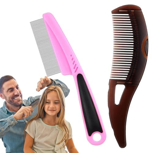 Pettine Raccogli Pidocchi - Spazzola Per Pidocchi In Acciaio Inossidabile A Denti Fini | Pettine Per La Rimozione Degli Accumuli Di Olio Per Uomo, Pettine Per Pidocchi A Denti Cavi Per La Pulizia Del