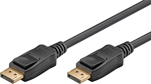 goobay DisplayPort-kabel 2,x/54 Gbit/s, koppar ultrahög 8K-upplösning, 1 m, DP-kabel för spel och hemunderhållning, UHBR10, 74755