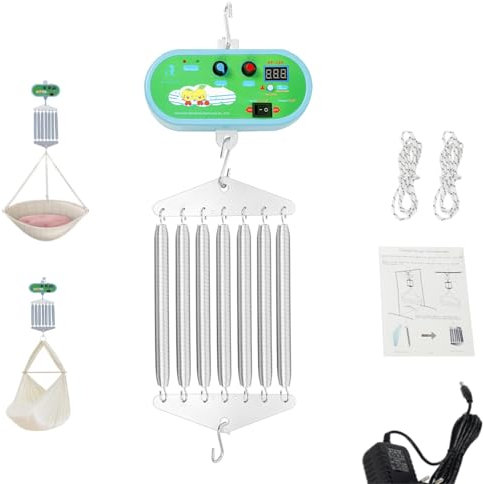 Electric Federwiege Baby Tragfähigkeit 20Kg Federwiege Mit Motor Hängende 7-Feder Elektrische Babyschaukel Steuerung Mit Timer Einstellbare Lautstärke Einstellbare Geschwindigkeit Federwiegenmotor