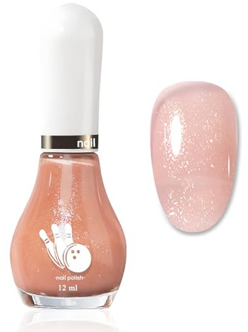 Nagellack Nude - 12ml Schnelltrocknender Nagellack mit Schimmer Effekt - Glossy Nackt Natürlich Glitzernagellack Nagelack Ohne UV Lampe - Regular Nail Polish Für Frauen DIY Nagelkunst (Nude Shimmer)