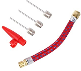 1Set 5 In 1 Needle Valve Hose Tire Pump Extension Hose Air Needles Ball Pump Needles Basketball Needle for Inflating, Inflator Adapter Kit, DecoracióN Del Hogar