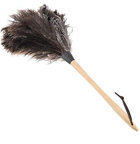 Straußenfeder Staubwedel, Staubwedel mit Straußenfedern, 22 '' super weich handgemacht waschbar Nicht-elektrostatischen Strauß Reinigungstuch einfach effizient Abstauben mit Holzgriff ()