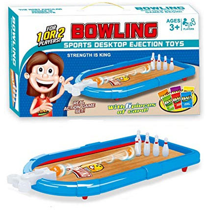 Coolstuffx Tabletop Bowling Game – TRAVEL version, portable desktop bowling game - Family Fun, 1 or 2 players, Age 3+