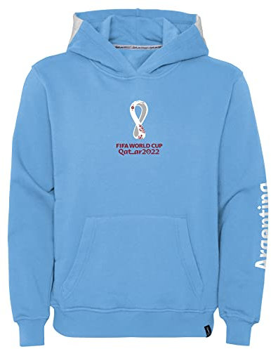FIFA Mädchen Offizieller World Cup 2022 Hoodie Kapuzen-Sweatshirt, Babyblau, 134