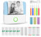 GuKKK Mini Drucker, Mobiler Fotodrucker, Tragbarer Mini Fotodrucker, Wireless Fotodrucker Thermodrucker mit 13 Rollen Druckerpapie und 6 Buntstifte, Smartphone Bluetooth, für Liste, Journal