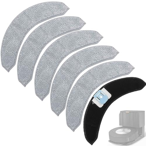 KiimSin 6 Stück Wischtücher für iRobot Roomba Combo J7, J7+, J9+, J9 Plus, 10 Max Roboter-Staubsauger-Zubehör, wiederverwendbar und hohe Reinigungsleistung Ersatzteil