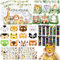 vamei Dschungel Safari Mitgebsel Kindergeburtstag Give Aways Gastgeschenk mit Dschungel Einladungskarten Tiermasken Geschenktüten Kratzbilder Tattoos Safari Party Mitgebringsel Pinata Füllung