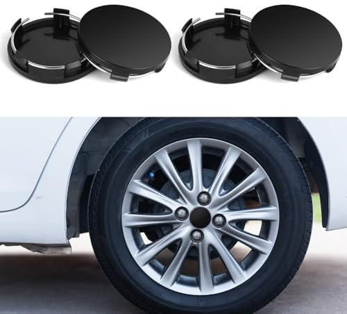 URAQT 4Pcs Hub Centre Caps, 60mm Hub Caps Universal Wheel Hub Caps, DIY Hub Center Caps for Alloy Wheels Black Rim Cover Replacement (Outer Diameter 60mm, Inner Diameter 56mm)