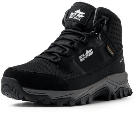 Jack Walker JW3007 Men's Hydroguard Waterproof Round Toe Boots | Genuine Suede Leather, Memory Foam Insole, Breathable Mesh Upper, Rugged Grip Outsole, Lightweight Build, All-Terrain Support