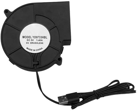 Fazvncv Ventilador USB de bajo consumo de 5 V para parrilla de barbacoa e impresora 3D, refrigeración de 3600 rpm, rodamiento de bolas, disipación eficiente del calor