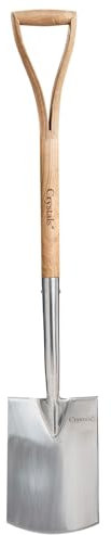 Crystals 102cm Garden Spade – Stainless Steel Digging Shovel with Comfortable Handle | Rust-Resistant Durable Hand Tool for Snow Clearing, Soil Turning, Heavy Duty Lawn Shovel & Gardening Care