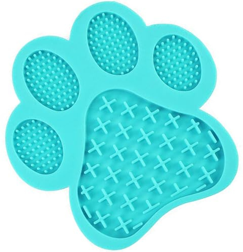 Mycicy Dog Lick Pad, Dog Feeding Mats Slow Eating Pet Mat with Super Suction for Dogs Licking Peanut Butter, Pet Bathing, Grooming Training (Turquoise)