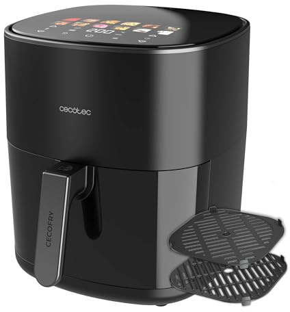 Cecotec Freidora de Aire sin Aceite 6,5L con Doble Resistencia Cecofry&Grill Duoheat 6500 Plus. 2200W, Air Fryer, Grill y Plancha, Pizzas, Ventana Visualización, 12 Menús, Temperatura 40-200°C