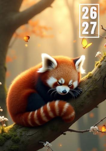 Agenda Scolaire 2026-2027 Panda Roux: Journalier 1 Jour Par Page | Organisateur, Planificateur, Cahier de Devoirs et Emploi du Temps | Panda, Bambou, ... 12 × 17 cm | Septembre 2026 - Août 2027
