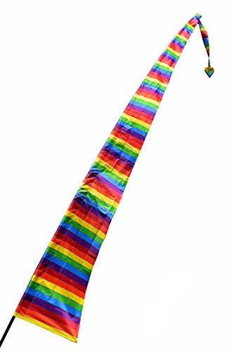 Pink Pineapple Festival Fahnen Stoff: Fahnenstoff aus bunter Fallschirmseide zirka 5 Meter hoch - Fahnenmasten für Rundbogenfahne nicht enthalten - Garten Fahnen in vielen Farben erhältlich Regenbogen