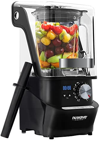 Nuwave Infinity - Licuadora de reducción de ruido, caja de sonido sellada, grado profesional, controles digitales, tarro Tritan de 56 onzas, cuchillas de acero inoxidable cortado con láser, cuchillas