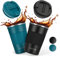 VETIN 2 Stück Kaffeebecher to go Thermo, 380ml Thermobecher Kaffee to go, Coffee Becher mit Auslaufsicherem Deckel