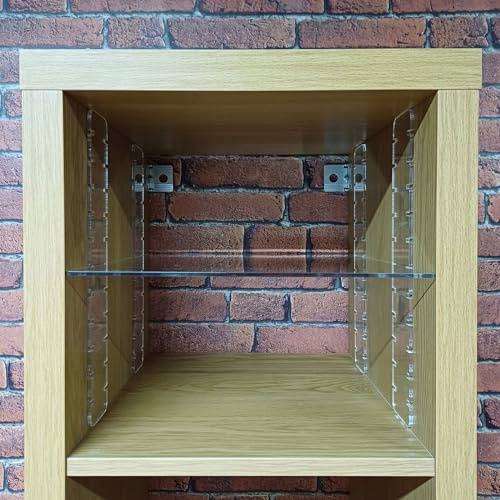 Display Stands Acrylic Shelf Inserts With Brackets for Ikea Kallax Cabinet - Clear - Home or Shop Display and Storage (KLX) (1)
