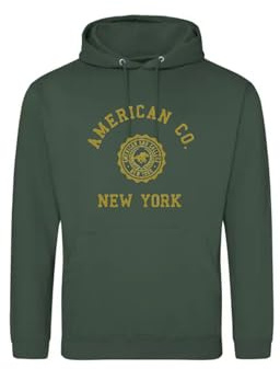 AMERICAN COLLEGE USA Tröja tröja med tryck varma kläder unisex barn pojkar och flickor casual modell ACSCW4 mörkgrön 12 år, Färg: grön, 12 �r