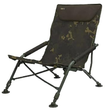 Korda Campac Low Chair Dark Kamo KLUG134 | Lightweight Carp Fishing Chair | Compact & Durable Fishing Tackle Seat