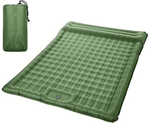 Materassino gonfiabile doppio extra spesso da 12,7 cm, materasso ad aria con pompa incorporata, per campeggio, escursionismo, tenda da viaggio
