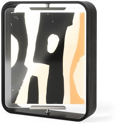 Umbra Cornice portafoto su due lati, per foto da 20 x 25 cm, in legno, colore nero