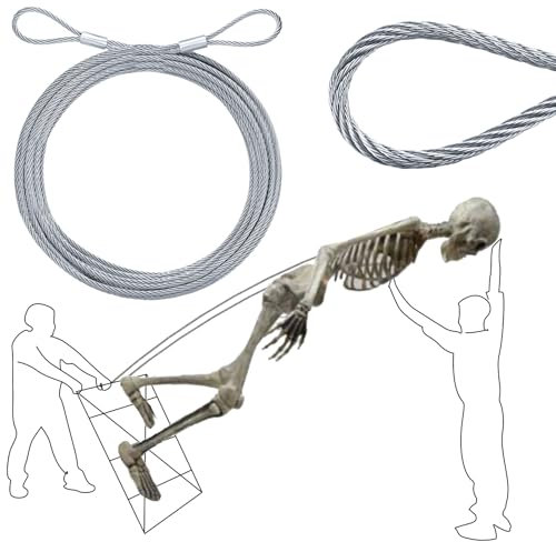 MorningRo 12 ft Skeleton Replacement Accessories - Replacement Coated Guy Wire Cable, Upgrade Stainless Steel Wire Repair Parts for 12ft Giant-Sized Skeleton Part U